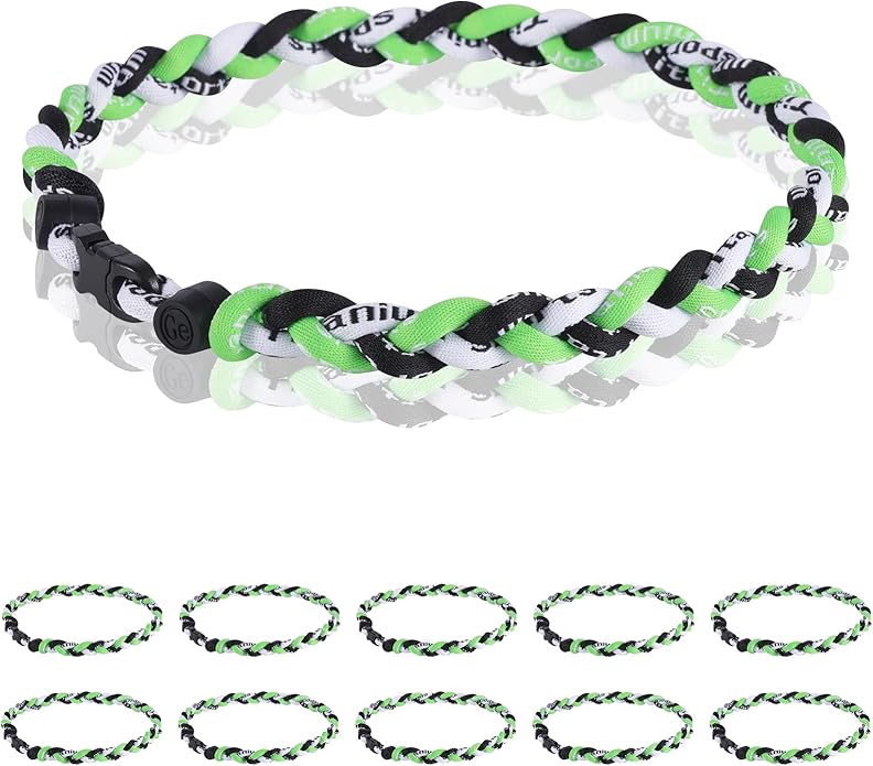 12 Pack Baseball Necklace 18inch, Team Gift for Baseball Funs, Three Braided Titanium Tornado Rope Design, with Muti - Color for Pick