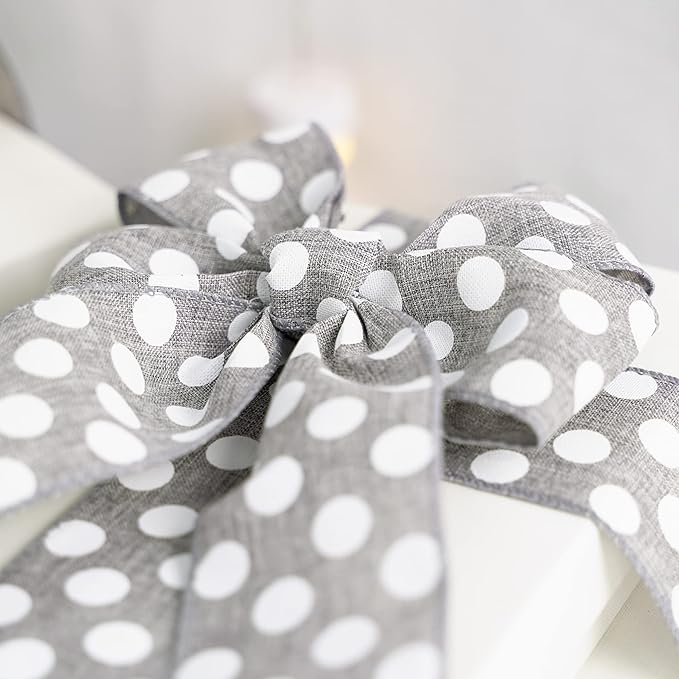 MEEDEE Polka Dots Burlap Ribbon - Image 5
