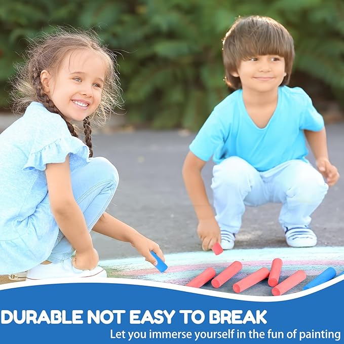 Fulmoon 40 Pcs Jumbo Sidewalk Chalk - Image 3
