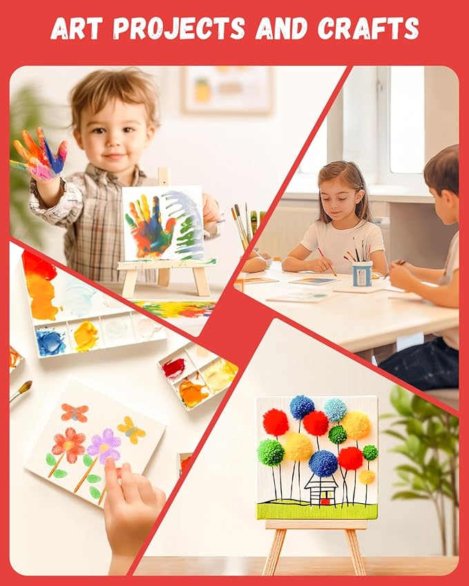 SIMETUFY 5x5 inch 12 Pack Mini Canvas Boards Primed Acid Free Mini Canvas Panels - Image 7