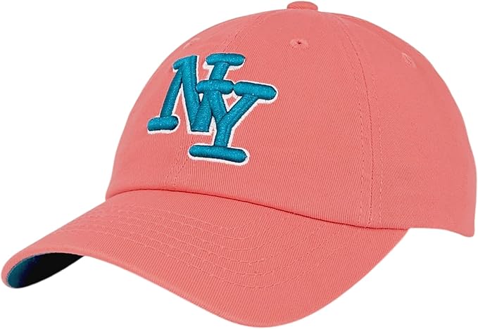 NY 3D Embroidered Cotton Dad Hat – New York Baseball Cap, Adjustable Metal Buckle Strap, Unstructured Low-Profile Style