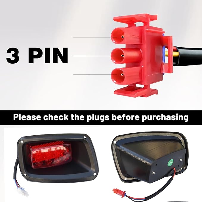 Golf Cart TXT LED Tail Light Kit Compatible with EZGO TXT Led Light 1996-2013 Gas and Electric Rear Replace 12V Light Kit Assembly For EZGO TXT Gas and Electric