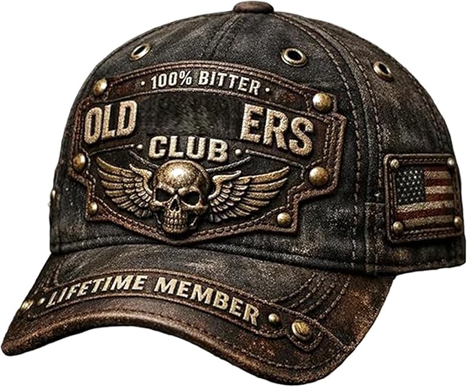 Old Club-Vintage Baseball Cap, Unisex Retro Old Club Hat Gift for Men & Women Black
