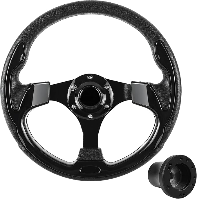 Golf Cart Steering Wheel and Golf Adapter for YAMAHA Golf Carts Adapter Skid-(5156BLACK)