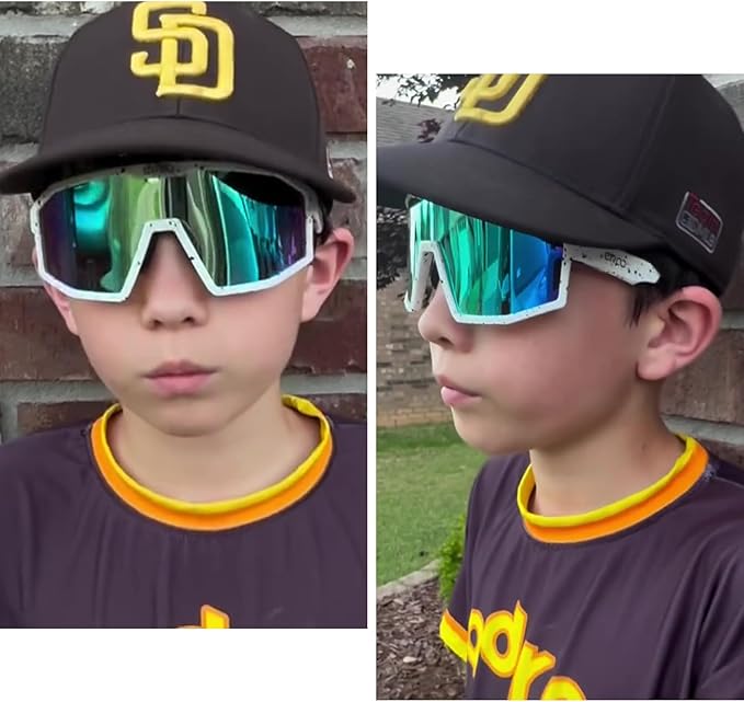 Eazyrun Kids Polarized Sports Sunglasses for Age 8-12 Youth Baseball Softball Cycling Glasses UV Protection for Boy Girl