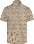 Golf Polo Shirts for Men Funny Print Short Sleeve Golf Shirts Performance Golf Polos