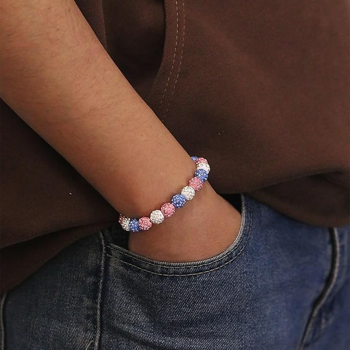 Baseball Bracelet for Women Men Baseball Mom Accessories Essentials Stuff Sparking Bead Bracelet Jewelry Baseballs Sport Fan Bracelet for Sports Game Team