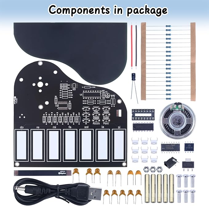 MIOYOOW DIY Electronic Piano Soldering Practice Kit, 7 Keys Mini Musical - Image 2