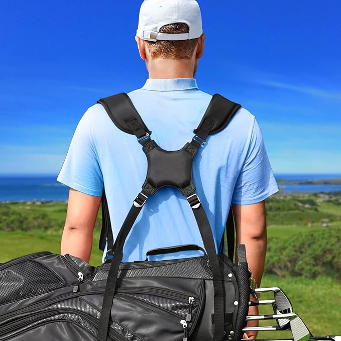 Golf Bag Strap Replacement Comfort Double Shoulder Adjustable Strap Padded Golf Carrying Bag Strap