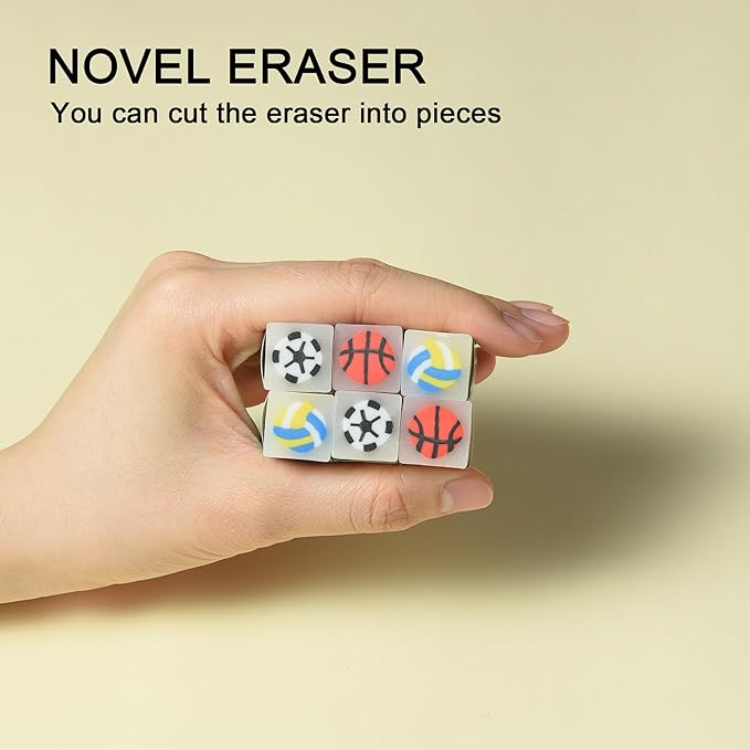 HILAZA 18Pcs Cute Sports Ball Erasers - Image 3