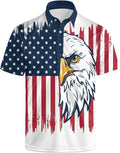Golf Polo Shirts for Men Funny Print Short Sleeve Golf Shirts Performance Golf Polos