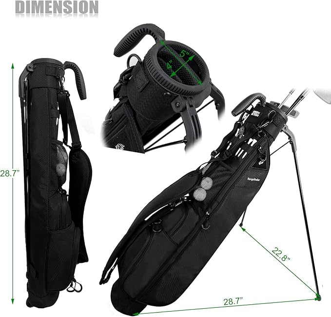 Sunday Golf Bag with Strap & Stand, Lightweight Golf Stand Bags with Two-Way Divider/Cooler Pocket, Golf Club Bags Holds 5-6 Clubs for Driving Range, Par 3 and Standard Courses