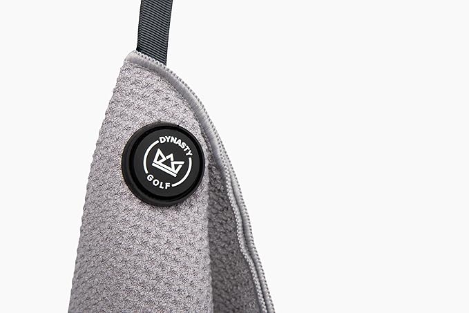 Magnetic Golf Towel for Golf Bags - Microfiber Golf Towels for Men & Women - Waffle Golf Bag Towel with Magnet (Gray)