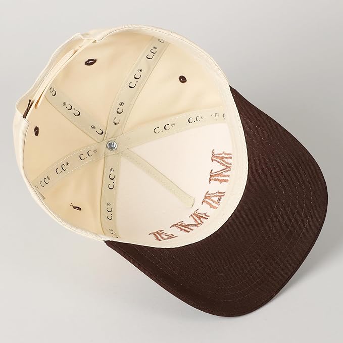 MIRMARU Two-Tone Vintage Canvas Trucker Hats for Men & Women, Adjustable Size Baseball Caps with Trendy Embroidered Design