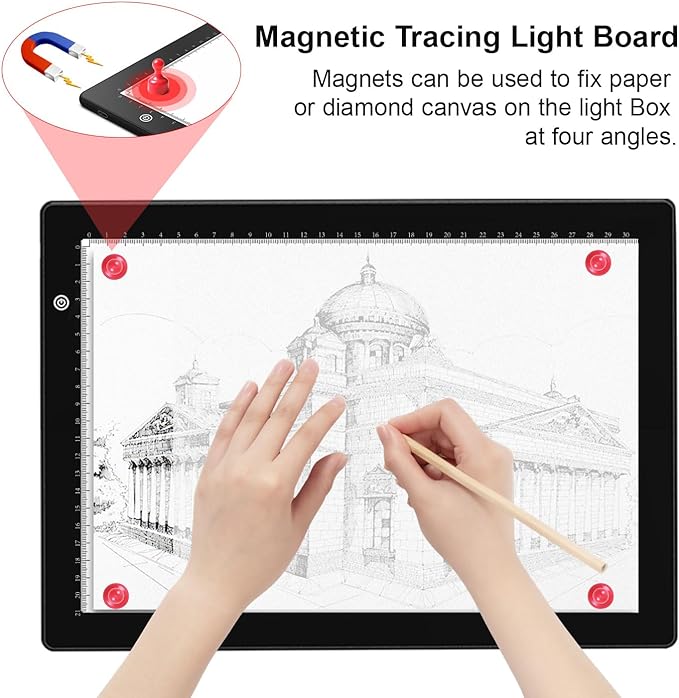 A4 Light Box for tracing, Ultra-Thin Magnetic led Light pad for Drawing - Image 3