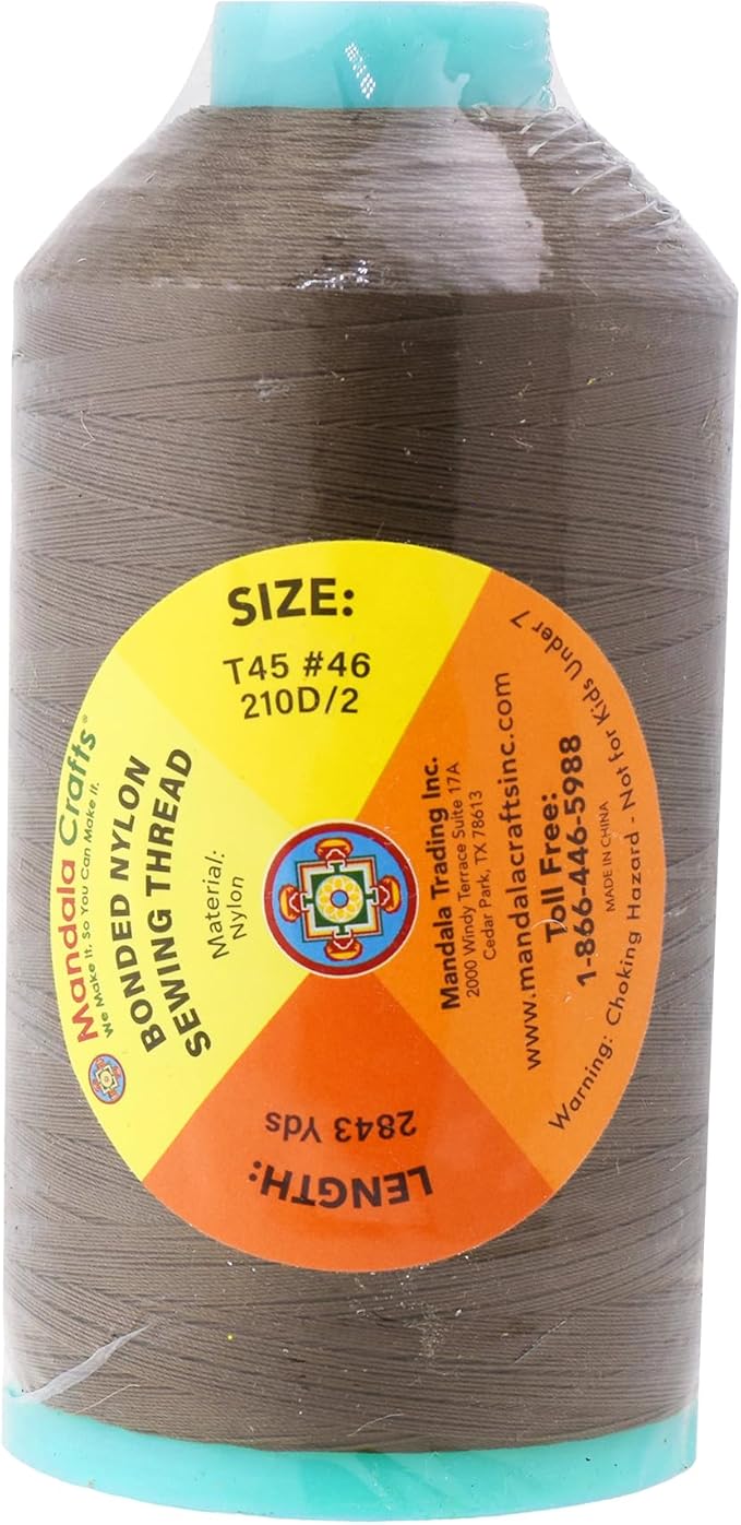 Mandala Crafts Bonded Nylon Thread Coyote Brown Heavy Duty Sewing Threads - Image 3