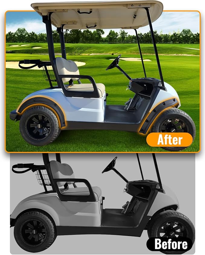 Golf Cart Fender Flares for Yamaha Drive2 G29 17-25, Combined Front & Rear Mud Guards Mud Flaps Only for Yamaha Drive2 G29 Standard and Unmodified Golf Carts Body 2017-2025 Accessories