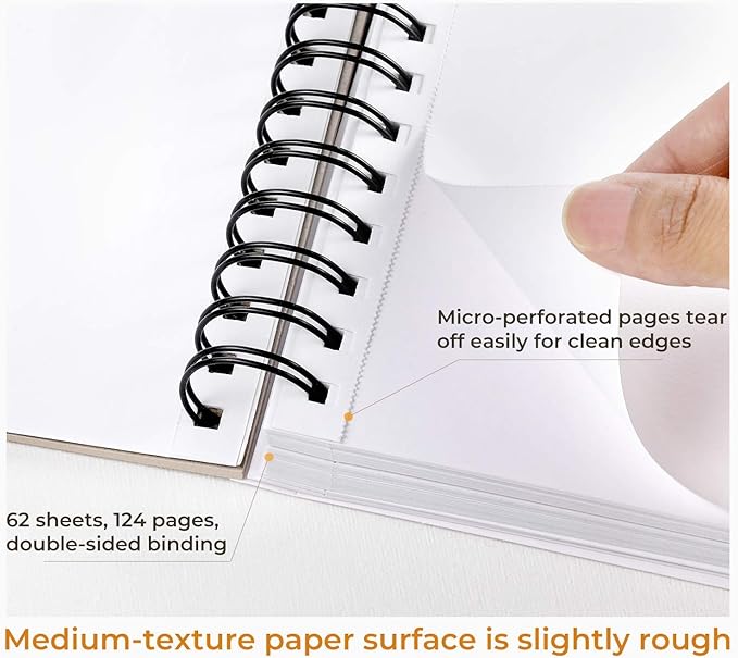 Mix Media Pad, Ohuhu Mixed Media Art Sketchbook, 120 LB/200 GSM Heavyweight - Image 4