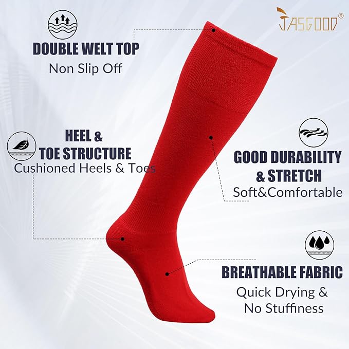 JASGOOD 2 Pack Baseball Socks and Belt Combo Set Softball Socks and Belts Elastic Waist Belt for Youth and Adult Boys