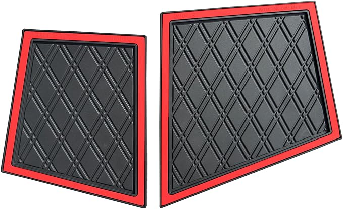 Xtreme MATS Compatible with Yamaha Drive2 Double Diamond Rubber Dash Liner Mat for Golf Cart Cubbys and Dashes - Fits YAM DR2 only - Golf Cart Accessory (Red Trim, Yamaha Drive2)