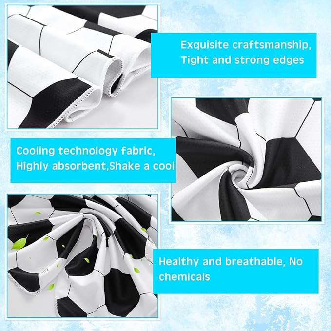 FuWeave 12 Pcs Cooling Towel 40 x 12 Inch Basketball Baseball Football Volleyball Soccer Softball Microfiber Fast Drying Towel for Gift Women Men