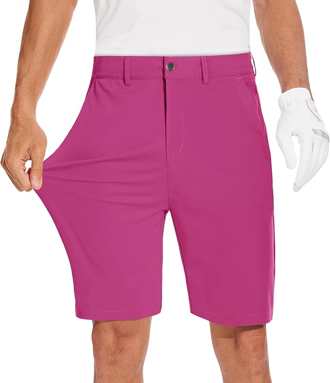 JWM Mens 7"/9" Stretch Golf Shorts - Lightweight Hybrid Casual Dress Work Flat Front Shorts with 5 Pockets Quick Dry UPF50