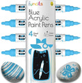 4 Dual Tip Blue Paint Pen Metallic by Funcils