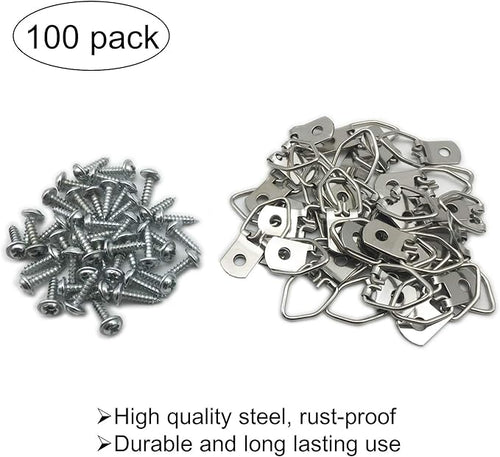 100 Pack Small D-Ring Steel Picture Hangers - Image 2