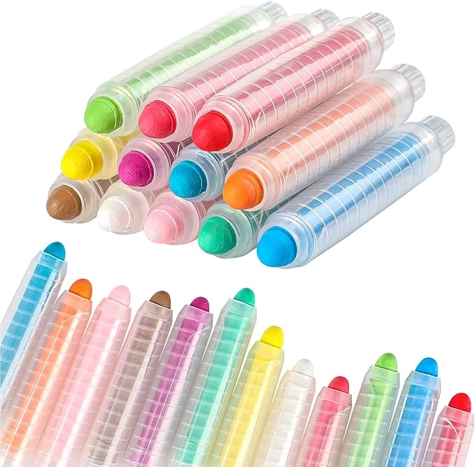 12 Pcs Dustless Chalk Colored twistable Chalk by Unknown