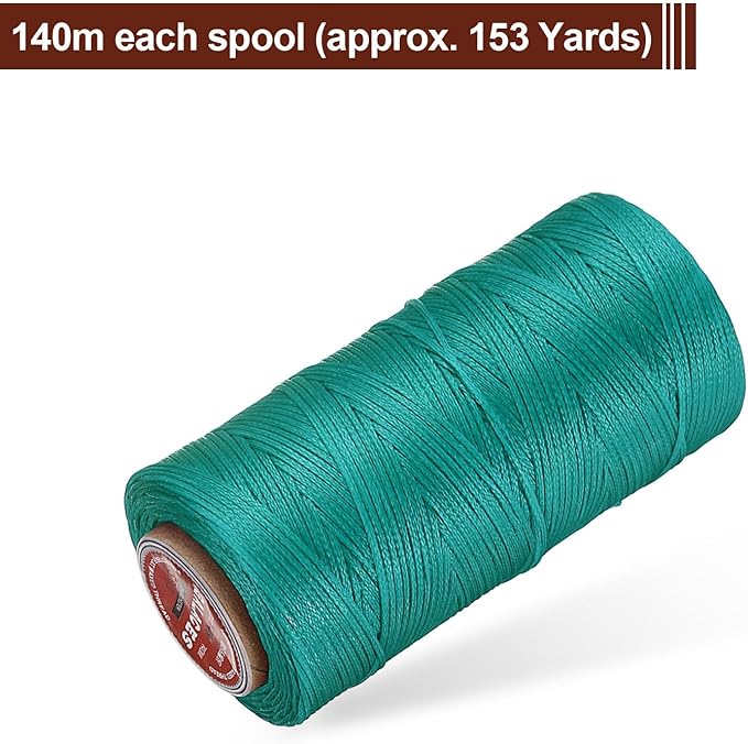 uxcell Flat Leather Sewing Waxed Thread, 140m / 153 Yards Polyester Wax String - Image 3