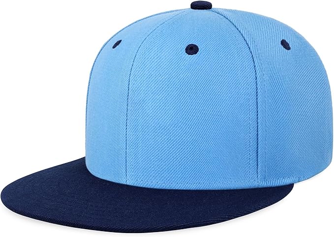CHOK.LIDS Flat Bill Visor Classic Snapback Hat Blank Adjustable Brim High Top End Trendy Color Style Plain Tone Baseball Cap