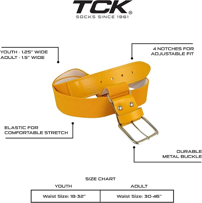 TCK Softball Baseball Belt Youth and Adult Sizes
