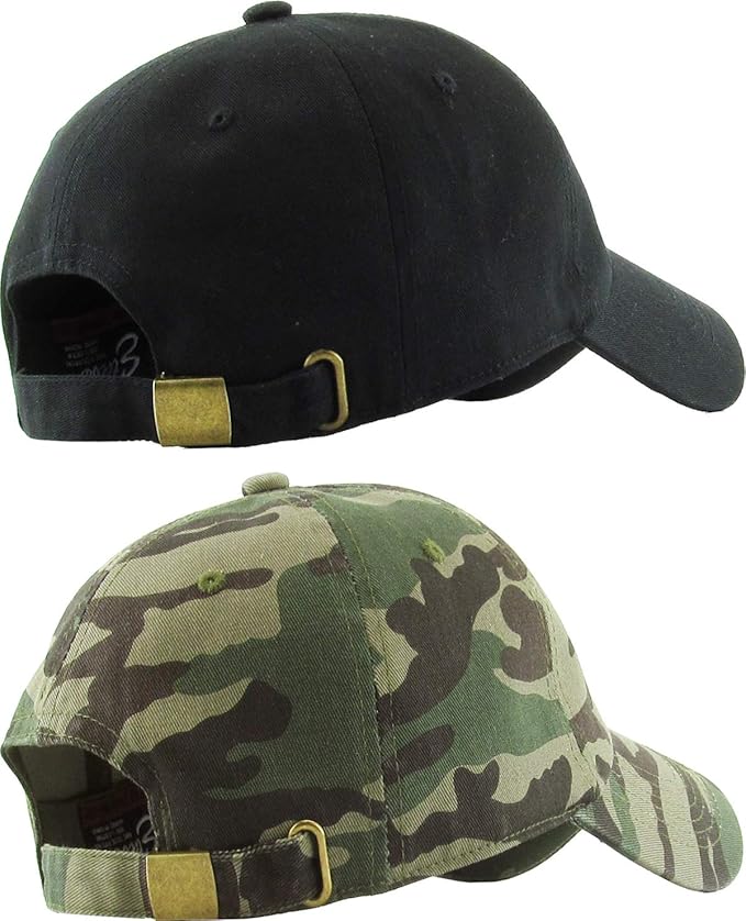 KBETHOS Classic Unisex Cotton Adjustable Low Crown Baseball Cap – Plain Dad Hat