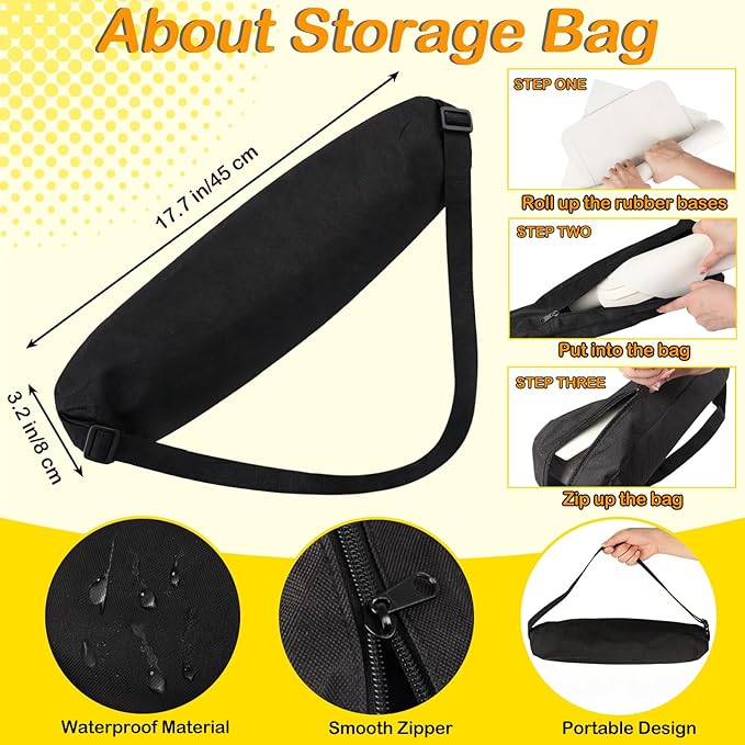 Mototo Rollable Baseball Base for Yard Practice Kit, 5 Baseball Home Plate Rubber Base with 6 Practice Soft Balls & Black Storage Bag, Throw Down Home Plate for Backyard, School Kickball, Tball