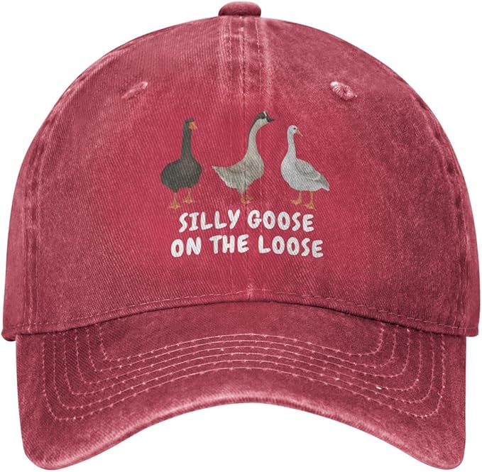 Funny Goose Hat Silly Goose On The Loose Hat Men Baseball Hats Funny Cap