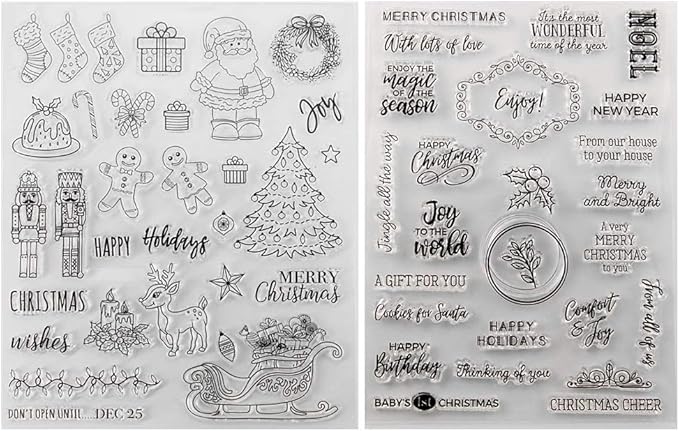 Kiddale Christmas Theme Clear Silicone Stamps Christmas Crafts Stamps by Kiddale