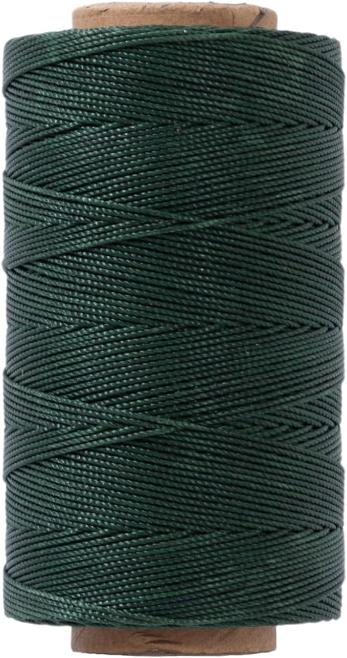 Heavy Duty Round Waxed Thread 0.8mm, 218 Yards, Dark Green, Bonded Thick by Wearecommittedtohelpingpeoplecreatebeautifuluniqueandpersonalizedhandcraftedcreations