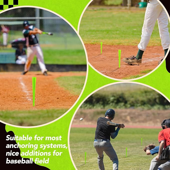 Shappy 48 Pcs Base Plugs Baseball Base Anchors with Tassel Heavy Duty Rubber Plug Dig Tools for Baseball Field Softball Drill