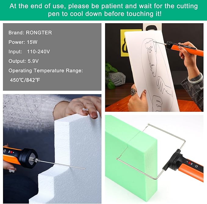 4 in 1 Hot Wire Electric Foam Cutter kit, Styrofoam Cutting Tool 15W/ 6V - Image 4