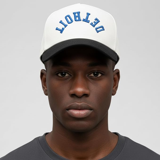 Funky Junque Upside Down City Trucker Hat for Men and Women – Unisex 3D Embroidered Gameday Baseball Cap, Retro Snapback Hats