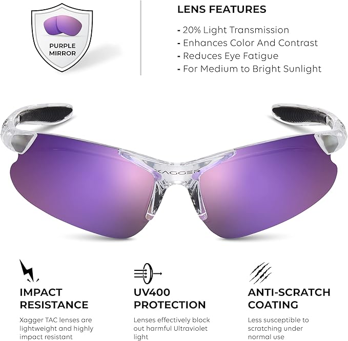 Xagger Kids Youth Polarized Sports Sunglasses for Boys Girls Baseball Softball Glasses TR90 Frame
