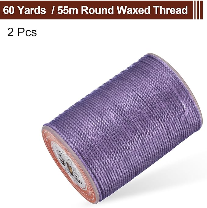 uxcell Round Leather Sewing Waxed Thread, 55m / 60 Yards Polyester Wax String - Image 3