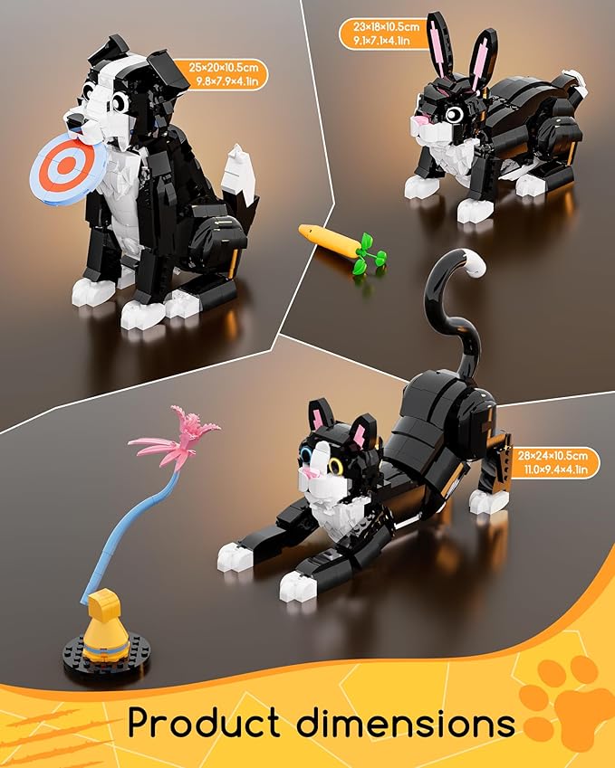 3 in 1 Animal Tuxedo Cat Building Set - Image 7