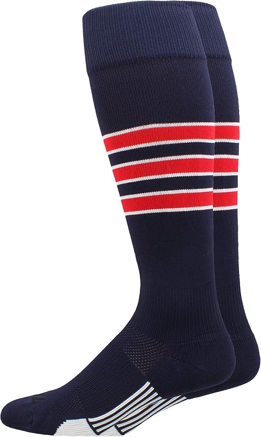 MadSportsStuff Softball Socks Baseball Socks | White & Team Colors | USA Made | Sizes for Girls, Youth Boys, Men & Women