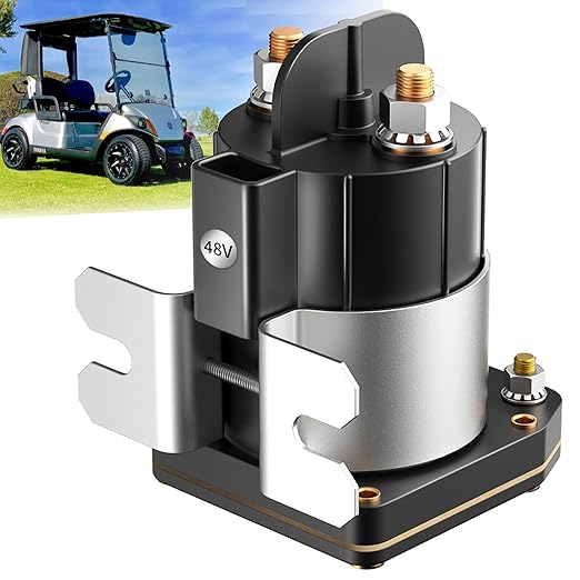 Heavy Duty 48V Golf Cart Solenoid for Yamaha Drive G22/G29 Electric 2007-up Models, 4 Terminal G29 Golf Cart Solenoid Relay Assy Replacement OEM# JU6-H1950-00 JU6-H1950-00-00 JU6H19500000