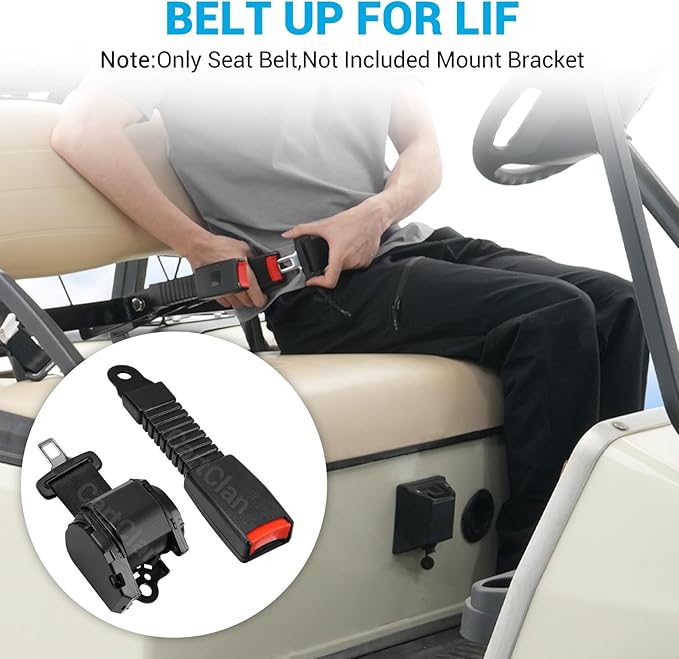 78.74" Retractable Golf Cart Seat Belts, Universal Golf Cart Seat Belts Kit Suitable for Club Car Yamaha EZGO Golf Carts, Extra-Long Golf Cart Seat Belt-2 Set