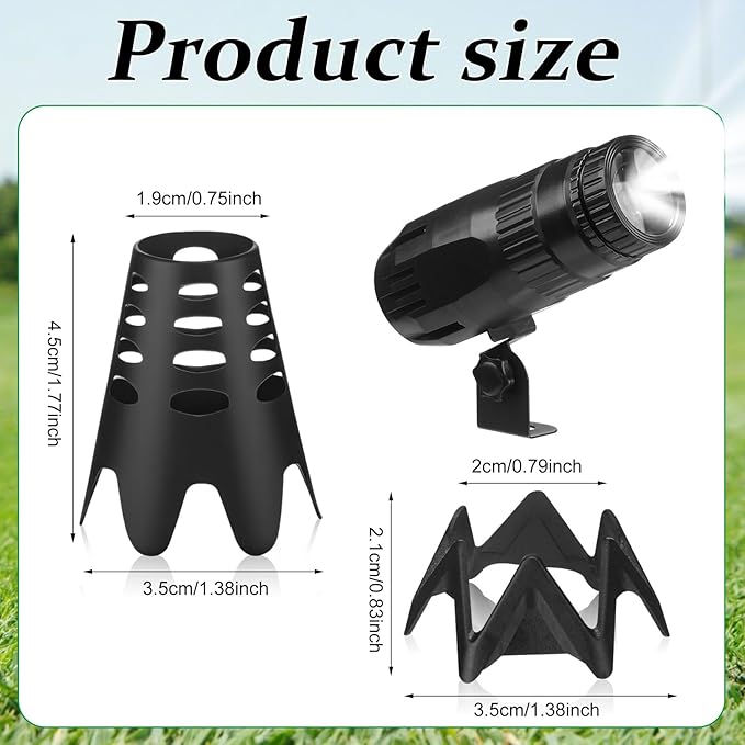 Glooglitter 1 Pack Golf Spot Light Indoor Simulator and 20 Pcs Plastic Tees Golf Simulator Pin Spot Light Super Bright Mirror Ball Spotlight for Indoor Ball Training DJ Disco Party(Adjustable)