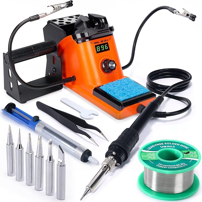 YIHUA 926 III 60W LED Display Soldering Iron Station Kit w 2 Helping Hands by YIHUA