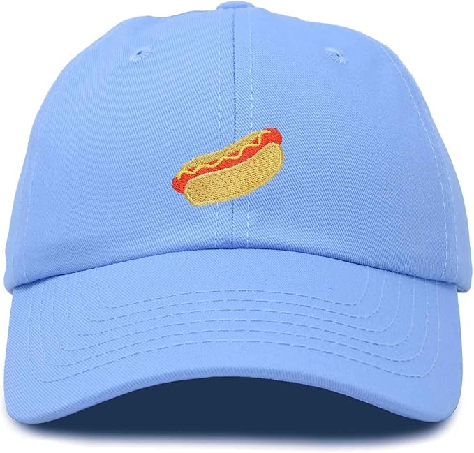 DALIX Hot Dog Hat Embroidered Mens Womens Baseball Cap