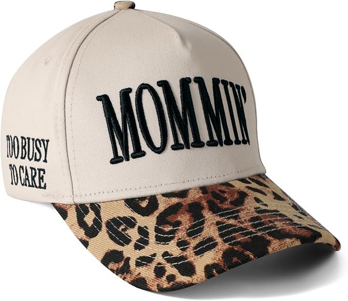 Mommin Trucker Hat, Mothers Day Gifts for Mom Wife, Vintage Two Tone Ponytail Baseball Cap, Adjustable Embroidered Hat